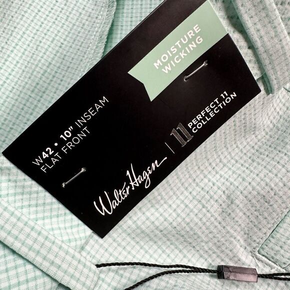 NWT Walter Hagen Men’s Perfect 11 Seersucker 10” Golf Shorts Green - Size 42 - Picture 6 of 8